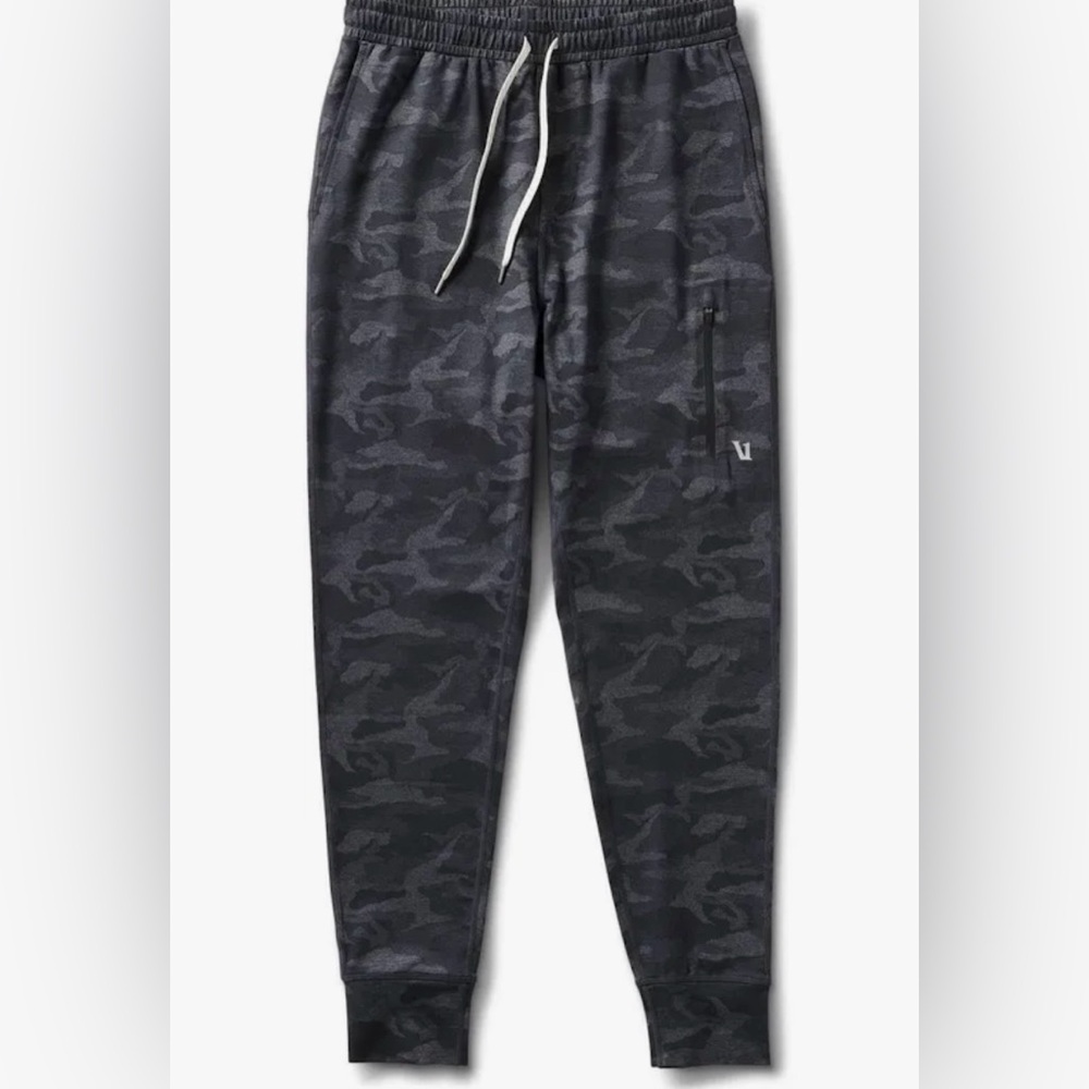 Vuori Black and Gray Jogger Sweatpants with Elastic Waistband
